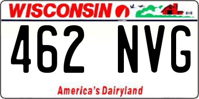 WI license plate 462NVG