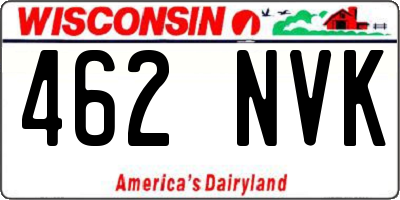 WI license plate 462NVK