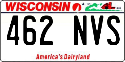 WI license plate 462NVS