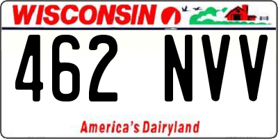 WI license plate 462NVV