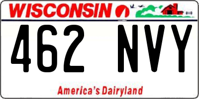 WI license plate 462NVY
