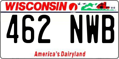 WI license plate 462NWB