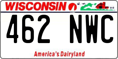 WI license plate 462NWC