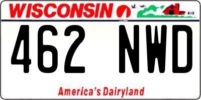 WI license plate 462NWD