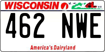 WI license plate 462NWE