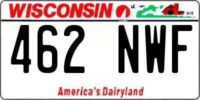 WI license plate 462NWF