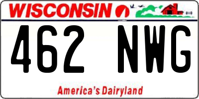 WI license plate 462NWG