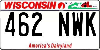 WI license plate 462NWK