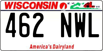 WI license plate 462NWL