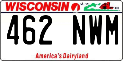 WI license plate 462NWM