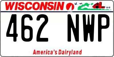 WI license plate 462NWP