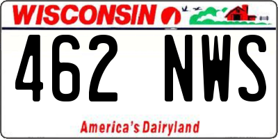 WI license plate 462NWS