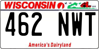 WI license plate 462NWT