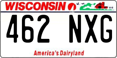 WI license plate 462NXG