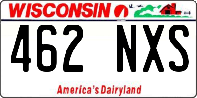WI license plate 462NXS