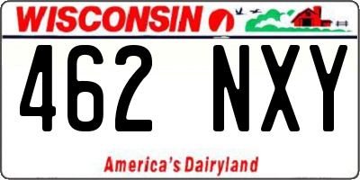 WI license plate 462NXY