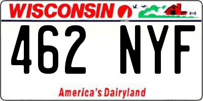 WI license plate 462NYF
