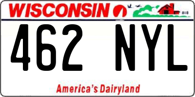 WI license plate 462NYL