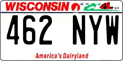 WI license plate 462NYW