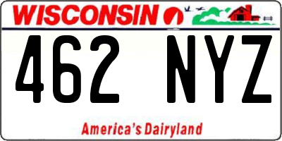 WI license plate 462NYZ