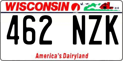 WI license plate 462NZK