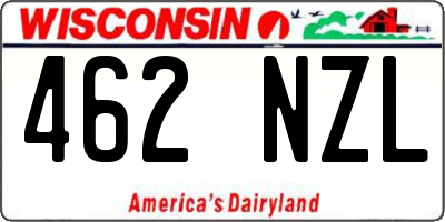 WI license plate 462NZL