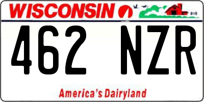 WI license plate 462NZR