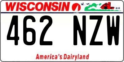 WI license plate 462NZW