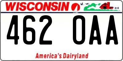WI license plate 462OAA