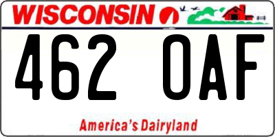 WI license plate 462OAF