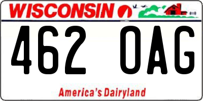 WI license plate 462OAG