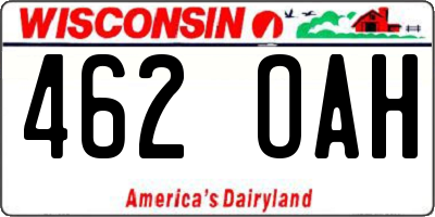 WI license plate 462OAH