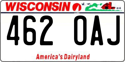 WI license plate 462OAJ