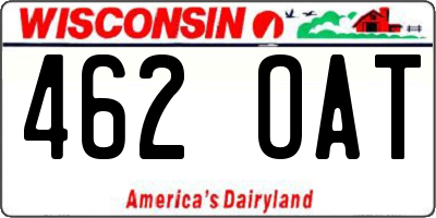 WI license plate 462OAT