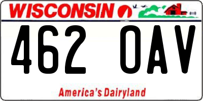 WI license plate 462OAV