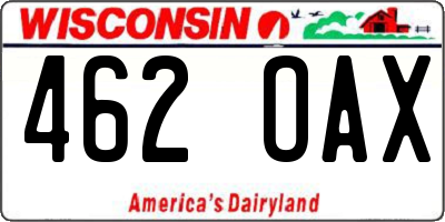 WI license plate 462OAX