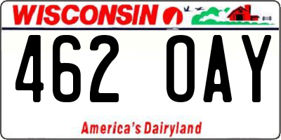 WI license plate 462OAY