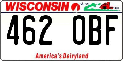 WI license plate 462OBF