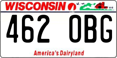 WI license plate 462OBG