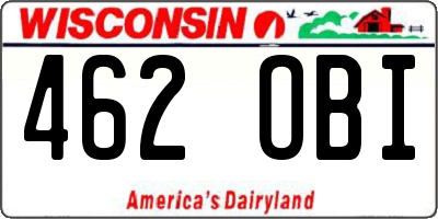 WI license plate 462OBI