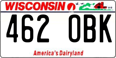WI license plate 462OBK