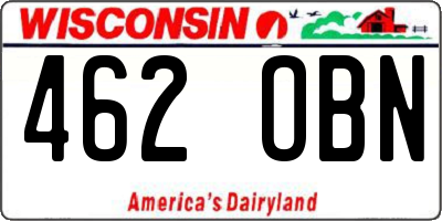 WI license plate 462OBN