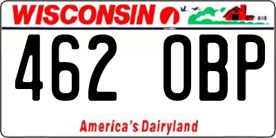 WI license plate 462OBP