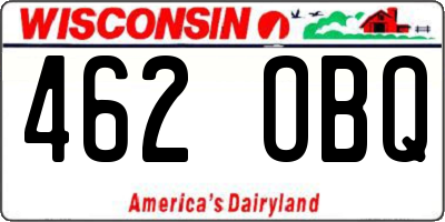 WI license plate 462OBQ