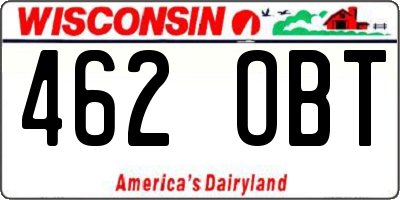 WI license plate 462OBT