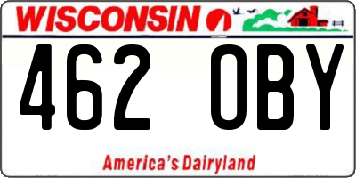 WI license plate 462OBY