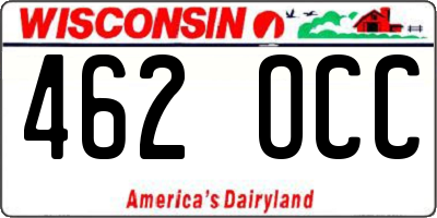 WI license plate 462OCC