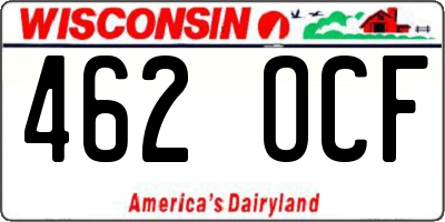 WI license plate 462OCF