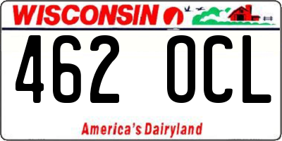WI license plate 462OCL