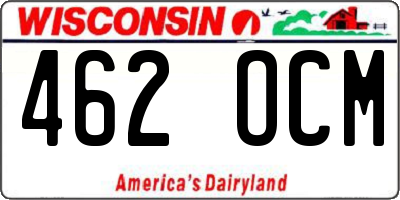 WI license plate 462OCM